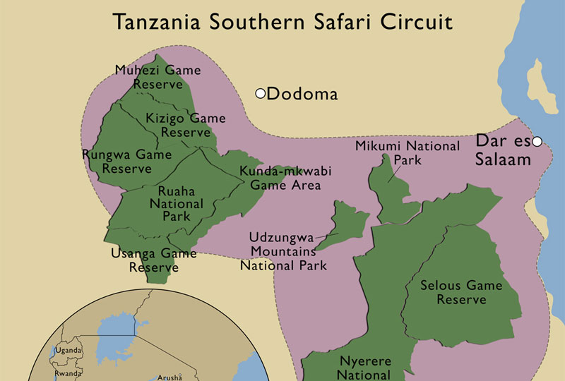 Tanzania-Safari-Map-Navigating-the-Northern-and-Southern-Circuits