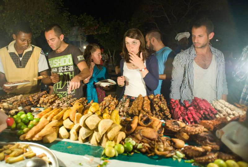 Zanzibar Night Markets Near the Beach