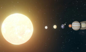 of multiple planets in the night sky.