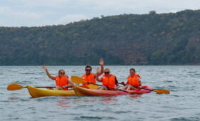 Canoeing at Lake Chala